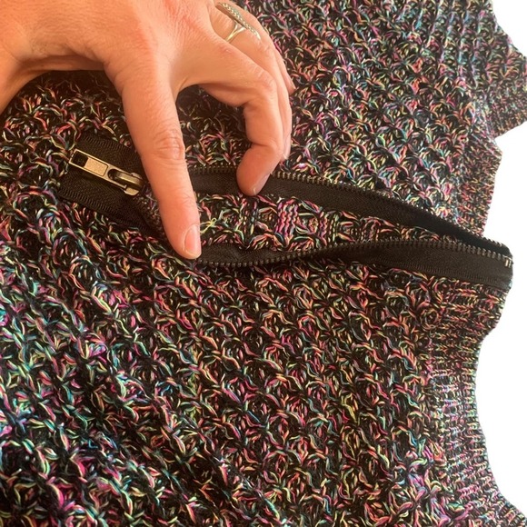 Grunge Sleaze Allen Schwartz Raglan Marled Large Sweater Zipper accent back - Picture 4 of 14